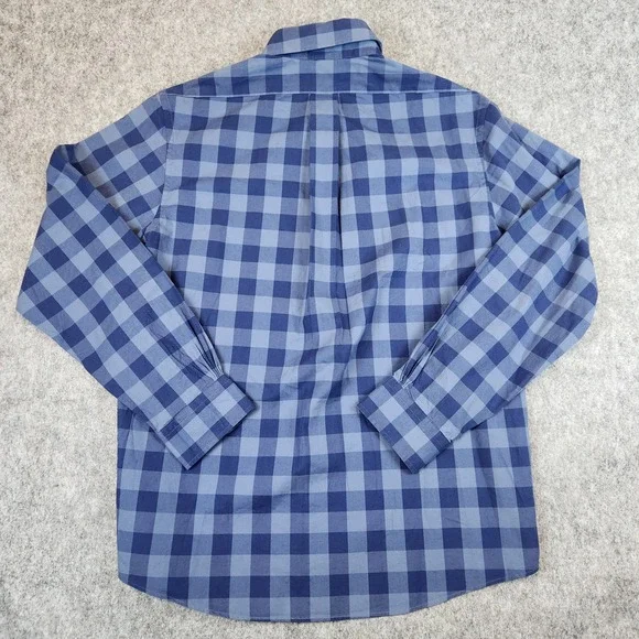 Brooks Brothers 1818 Regent Fit Shirt Men M Blue Buffalo Check Plaid Button Down - Picture 5 of 7